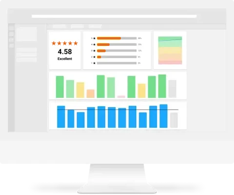 Trusted Shops Analytics Dashboard auf einem Desktop PC.