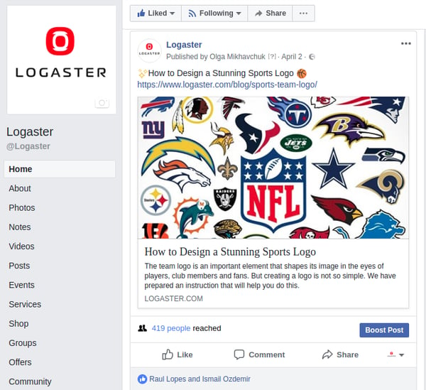Logaster Facebook: How to Design a Stunning Sports Logo