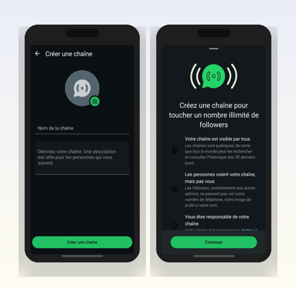 comment créer une chaine whatsApp