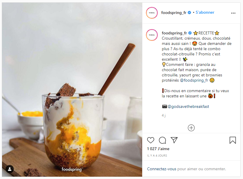 post instagram de foodspring