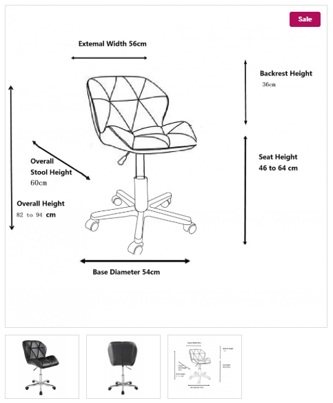 photo produit chaise dimensions