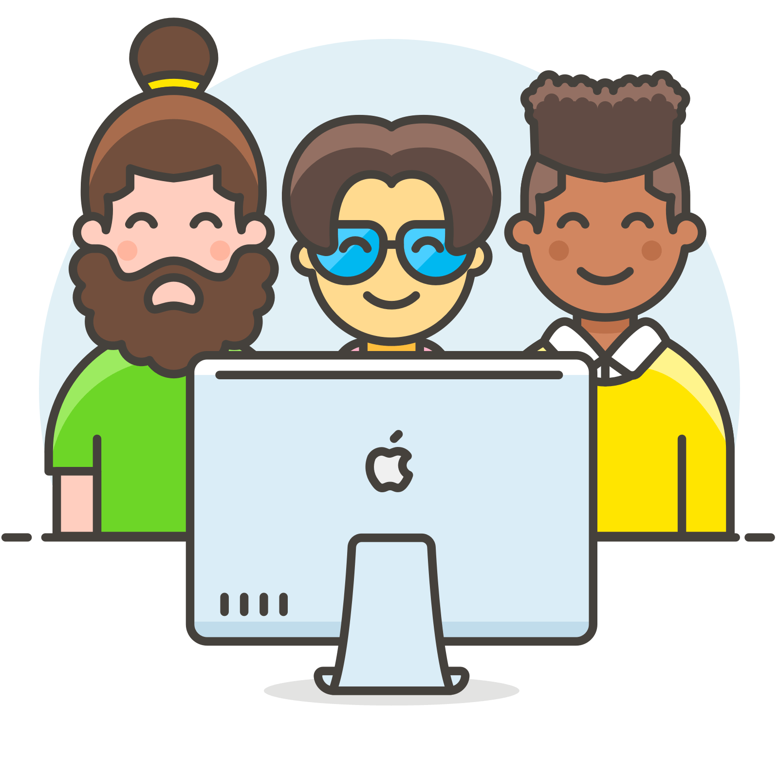 acheteurs devant les ordinateurs de bureau