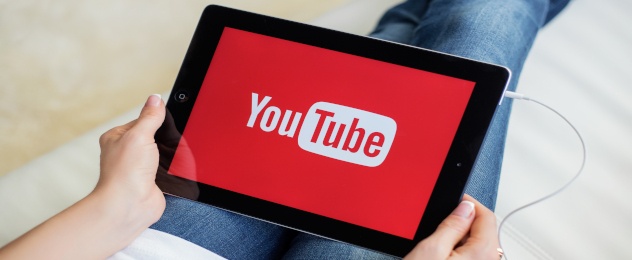 Youtube logo op Tablet